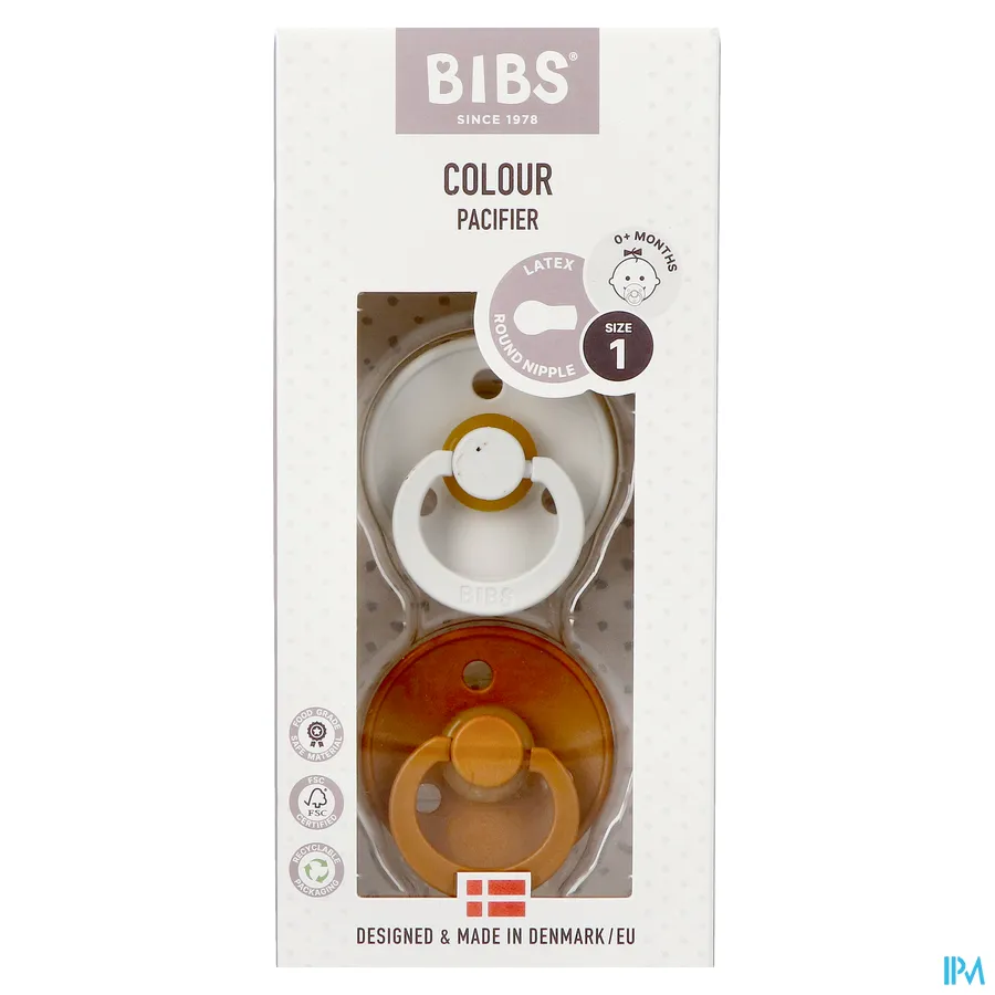 packshot van Bibs 1 Fopspeen Duo Haze/caramel 2