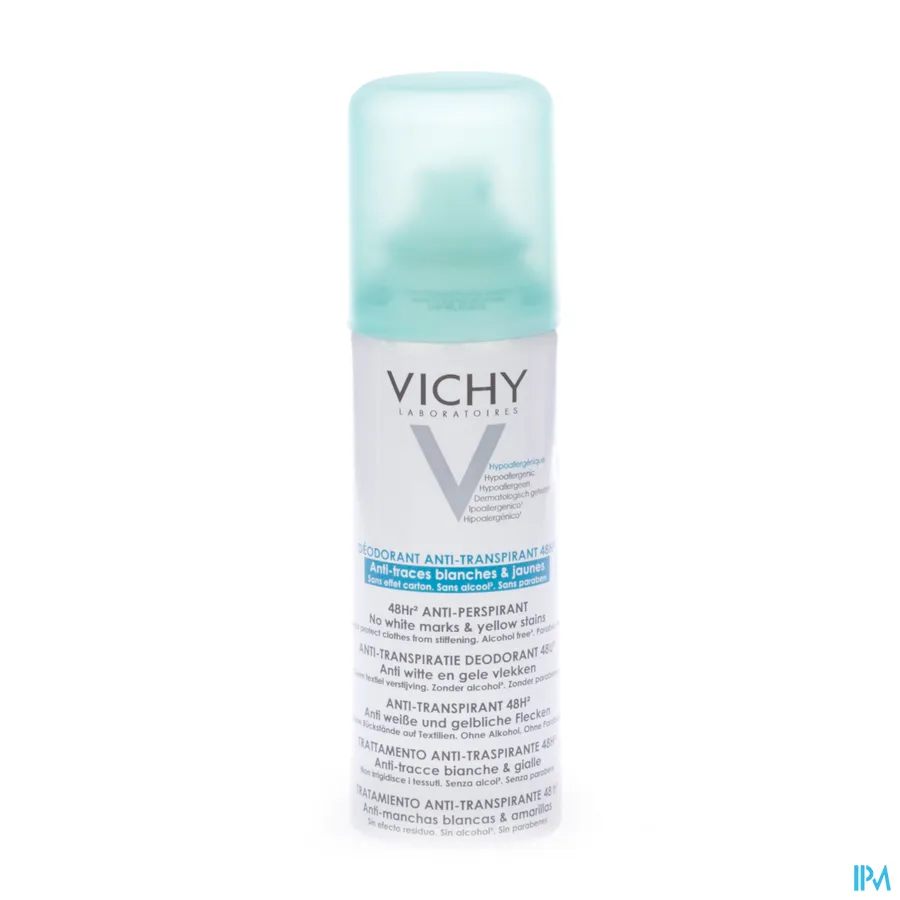 packshot van Vichy Deodorant Spray Anti-Transpiratie 48 uur Anti-Witte en Gele Vlekken 125 ml