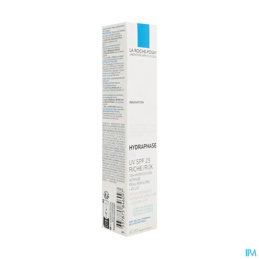 packshot van La Roche-Posay Hydraphase HA UV SPF 25 Rijk 40 ml