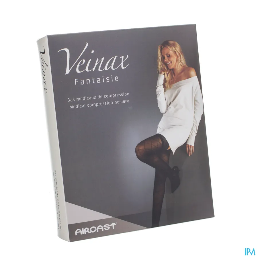 packshot van Veinax Therapeutisch Elastische Kousen 15-20 mmHg Vrouw Panty Kleine Diamant Zwart Maat 4L 1 Paar