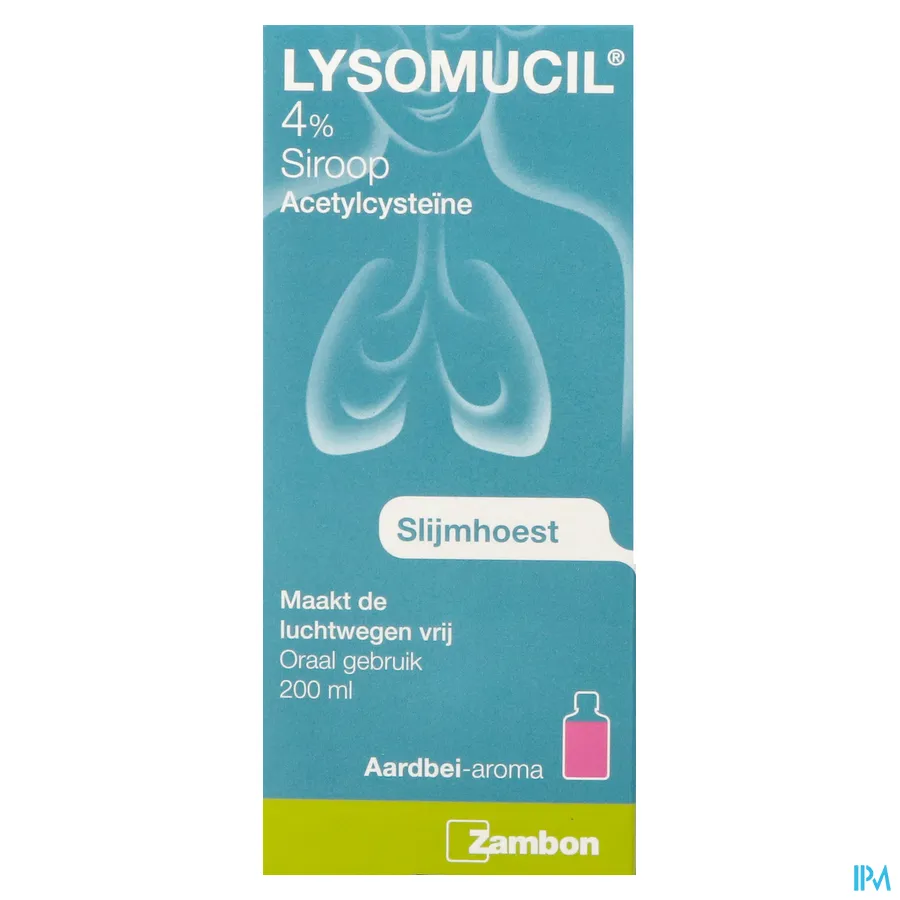 packshot van Lysomucil 4% Siroop 200ml