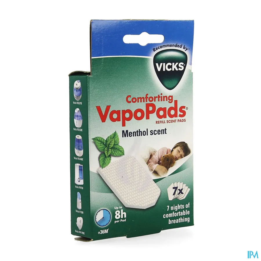 packshot van Vicks Comforting VapoPads - Navulgeurpads met Muntgeur 7 Stuks