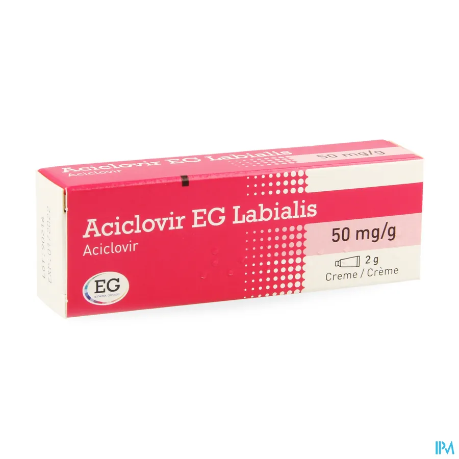 packshot van Aciclovir EG Labialis 2 g