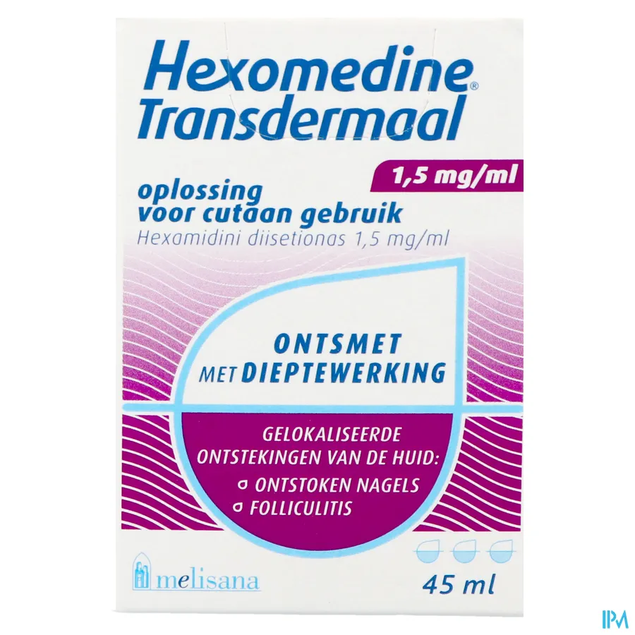 packshot van Hexomedine Transcutané 45ml oplossing
