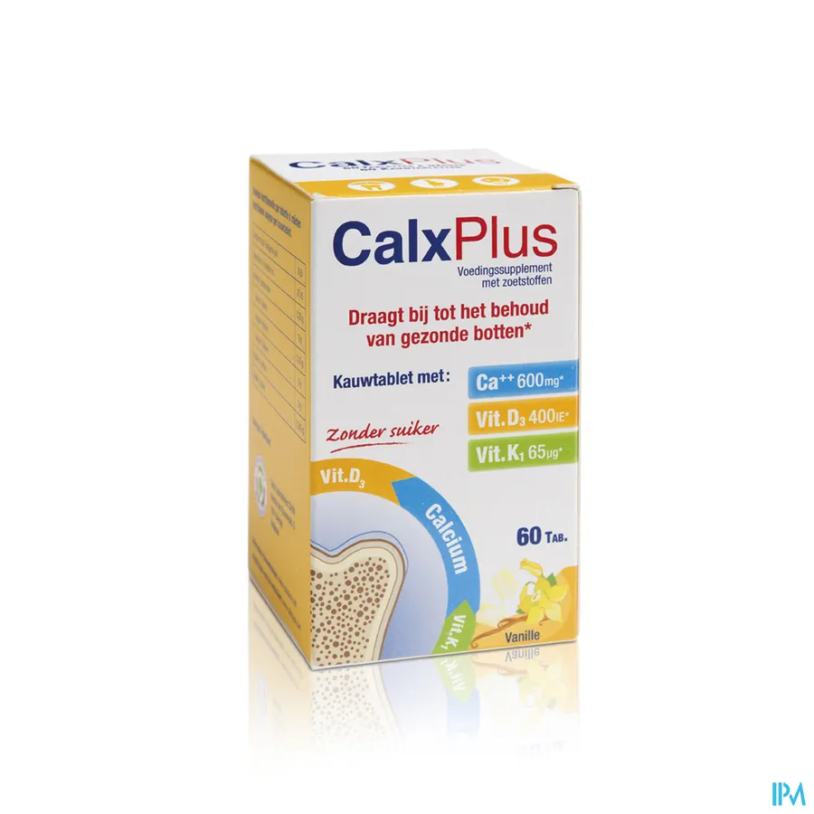 packshot van Calx Plus Vanille 60 Kauwtabletten