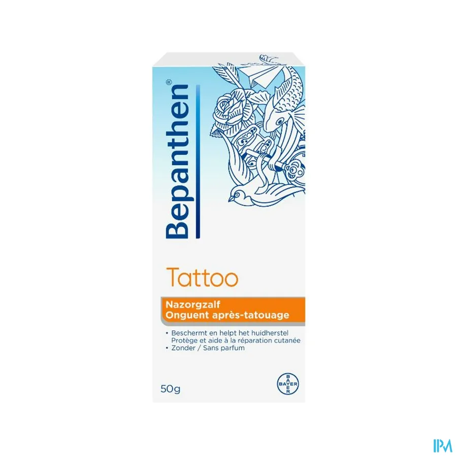 packshot van Bepanthen Tattoo Nazorgzalf 50 g