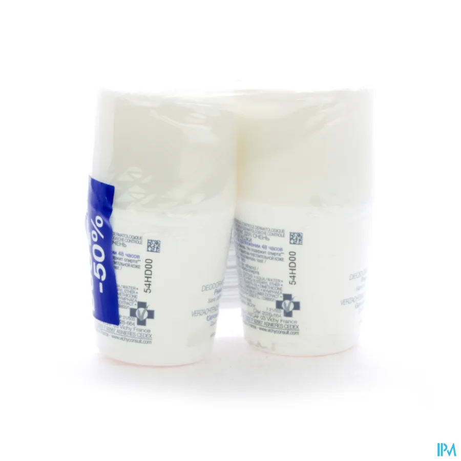 packshot van Vichy Deo Roll-On 48u Gevoelige Huid Duo Promo* 2 x 50 ml