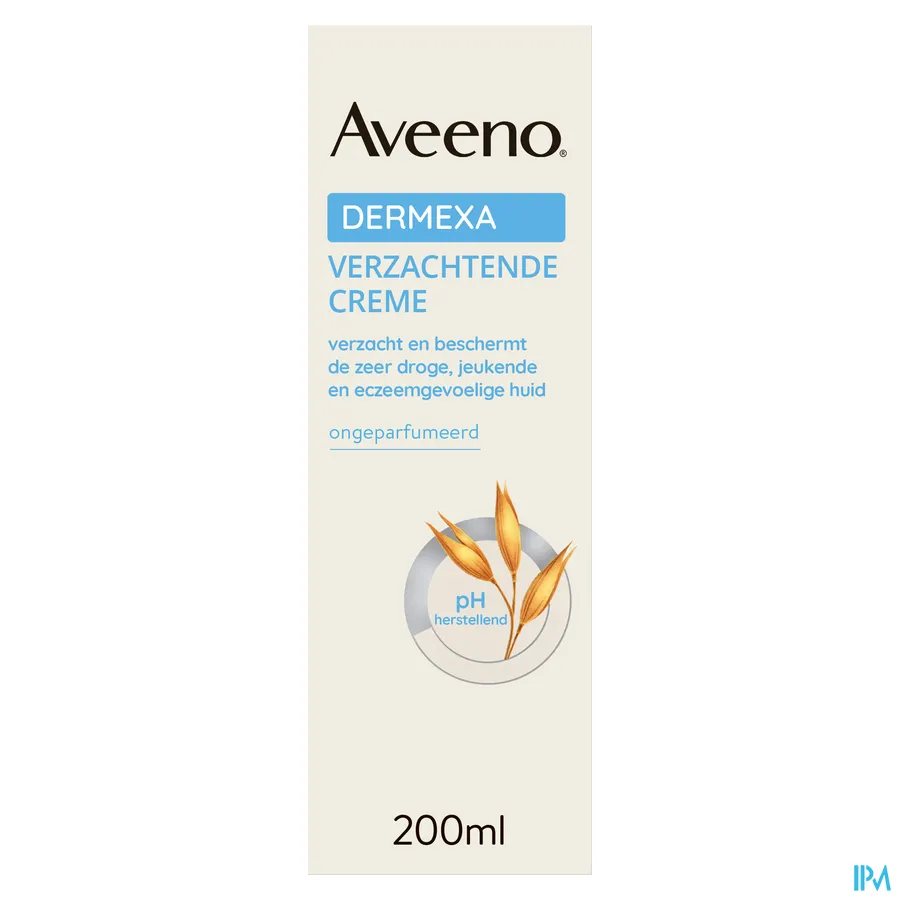 packshot van Aveeno Dermexa Verzachtende Crème 200 ml