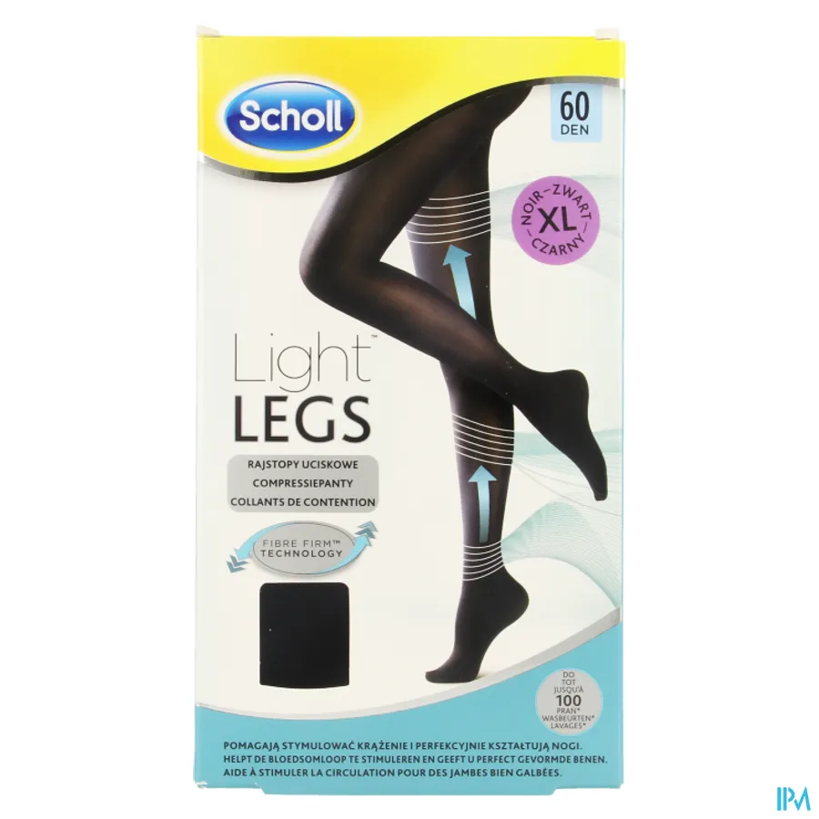 packshot van Scholl Light Legs Compressiepanty Zwart 60 Den Extra Large