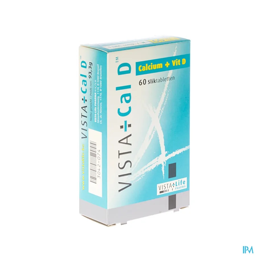 packshot van Vista Cal D met Calcium en Vitamine D 60 Tabletten