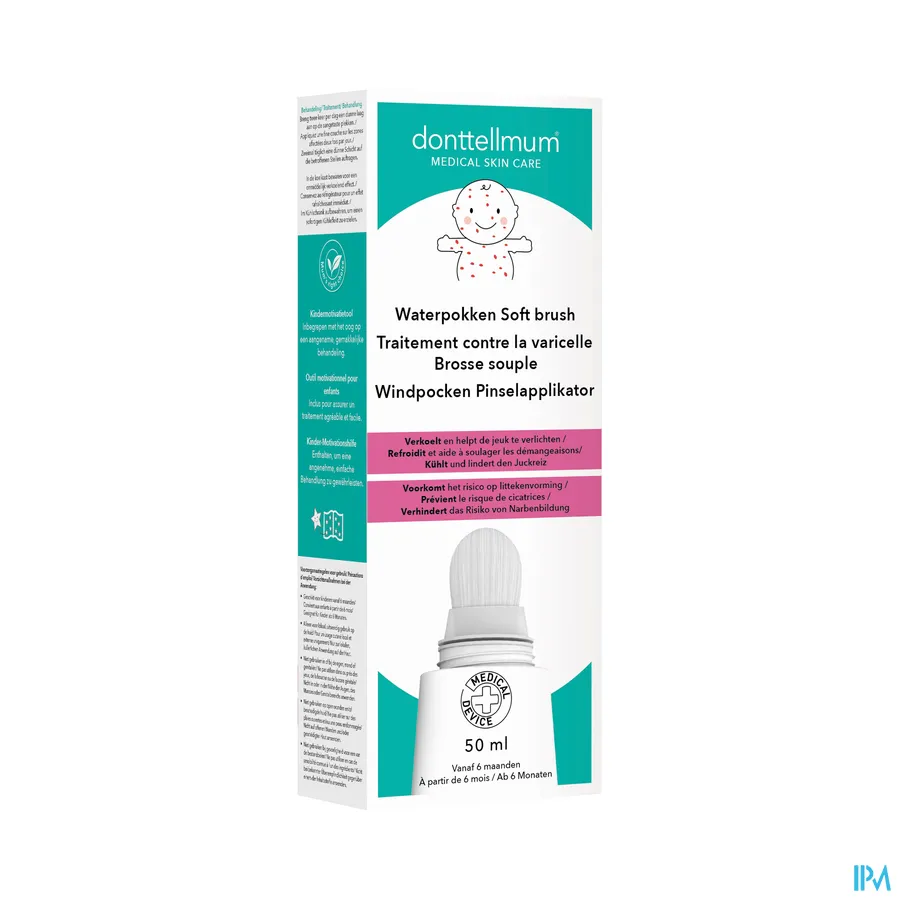 packshot van Donttellmum Behandeling Anti Waterpokken Zachte Borstel 50 ml
