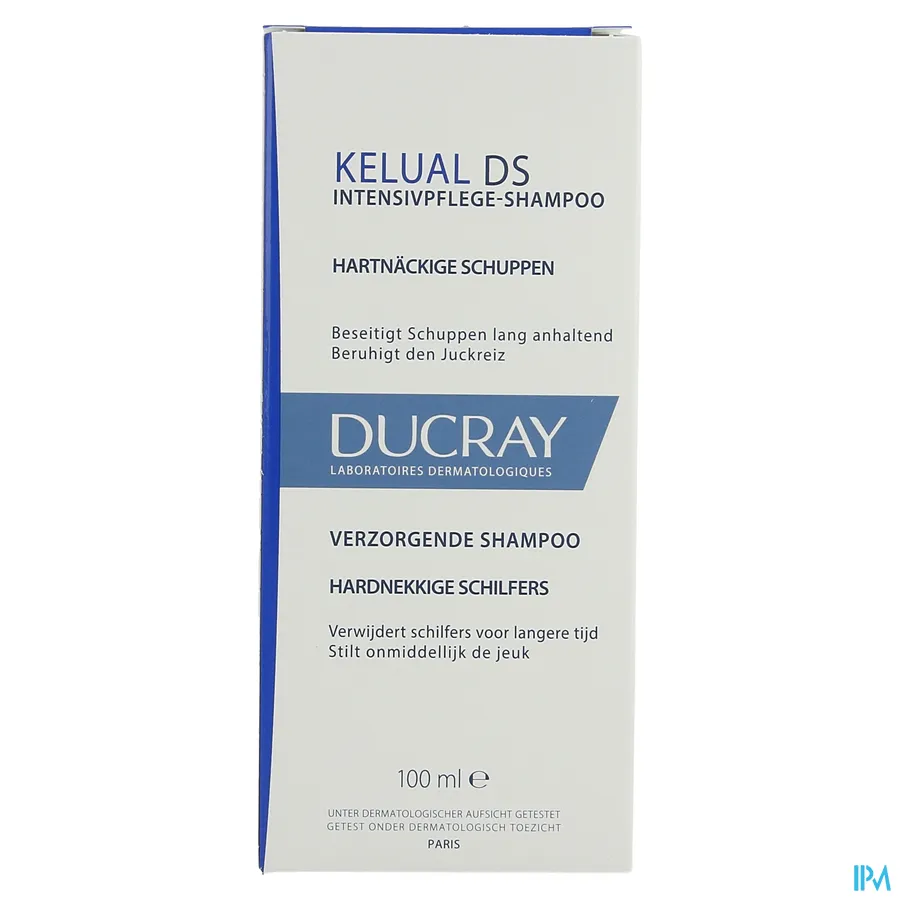 packshot van Ducray Kelual DS Verzorgende Shampoo tegen Schilfertjes en Voorkomt Nieuwe Opflakkeringen Flacon 100 ml