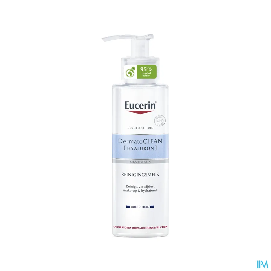 packshot van Eucerin DermatoCLEAN Hyaluron Reinigingsmelk 200 ml