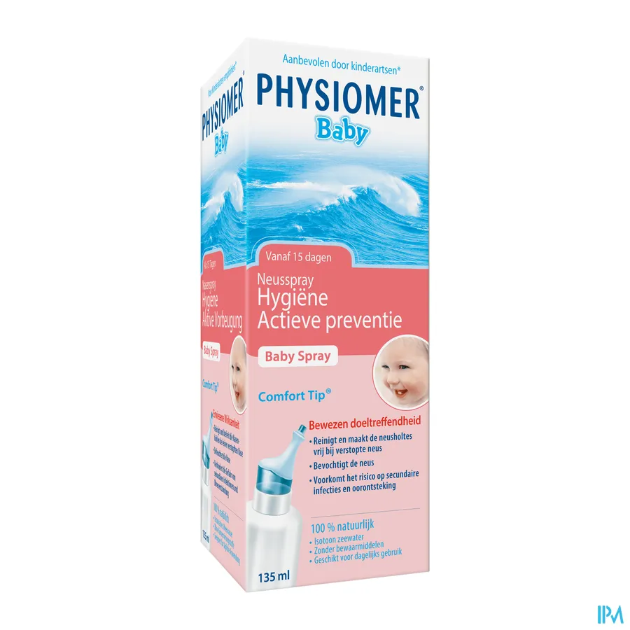 packshot van Physiomer Baby Fysiologische Neusspray voor Hygiëne en Actieve Preventie 135 ml