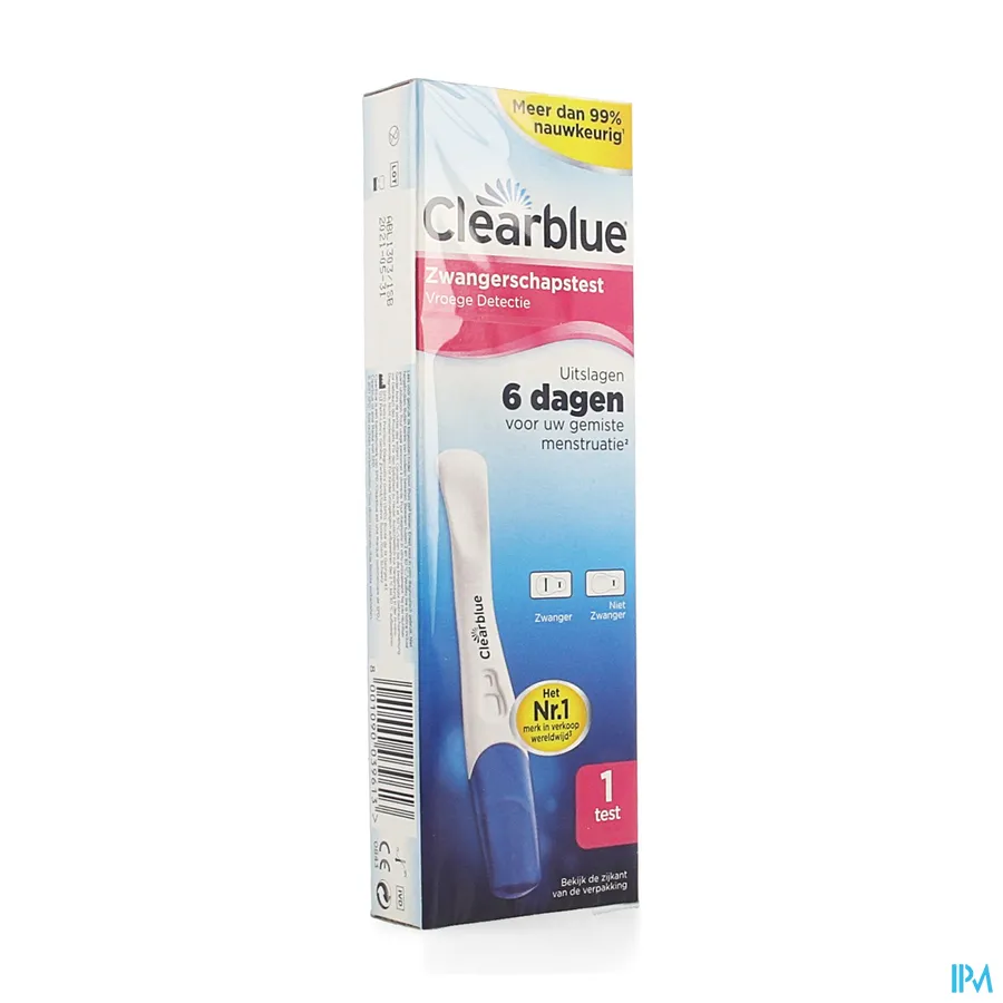 packshot van Clearblue Early Vision Zwangerschapstest 1 stuk