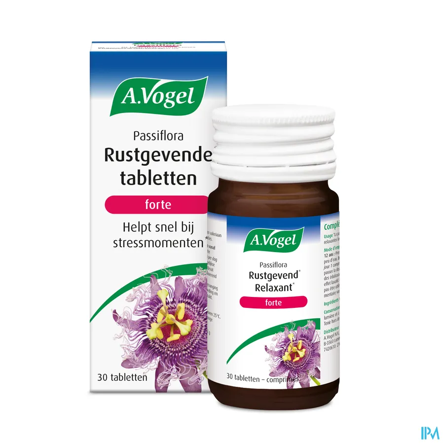 packshot van A. Vogel Passiflora Complex Forte Ontspannend 30 Tabletten