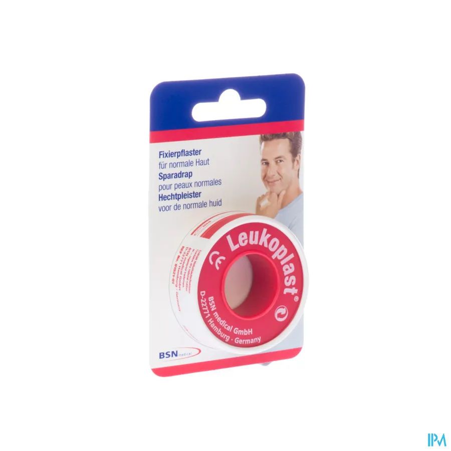 packshot van Leukoplast Kleefpleister Waterdicht Deksel 1,25 cm x 5 m 1 stuk