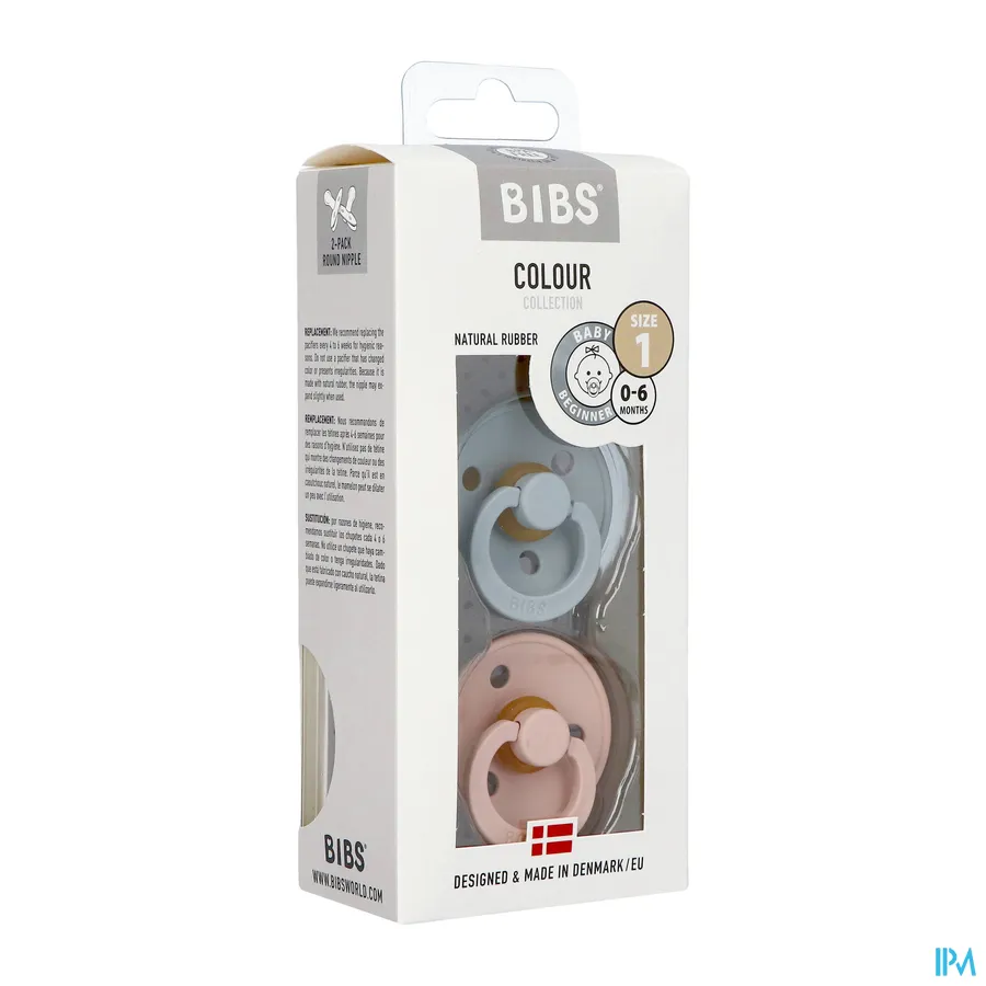 packshot van Bibs Fopspeen Duo Cloud/Blush 0-6 2 stuks