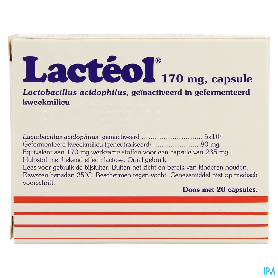 packshot van Lacteol 20 Capsules