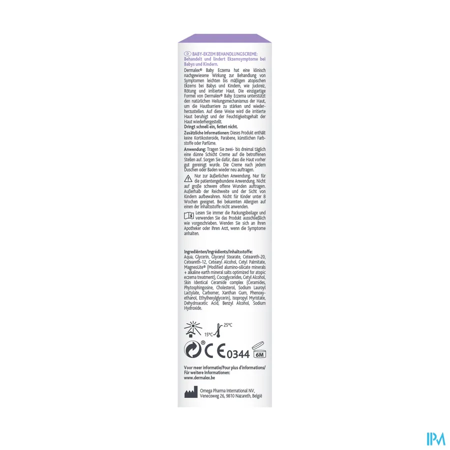 packshot van Dermalex Atopisch Eczema Crème Baby 30 g
