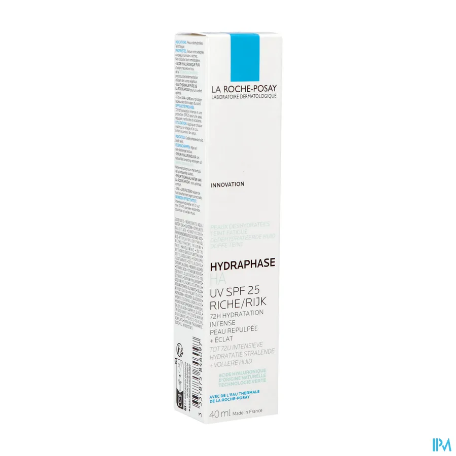 packshot van La Roche-Posay Hydraphase HA UV SPF 25 Rijk 40 ml