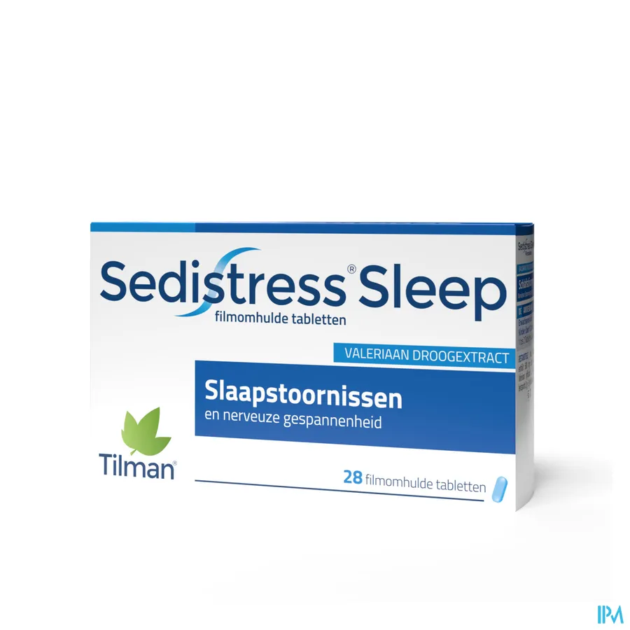 packshot van Sedistress Sleep tegen Slaapstoornissen en Nerveuze Gespannenheid met Valeriaanextract 28 Tabletten