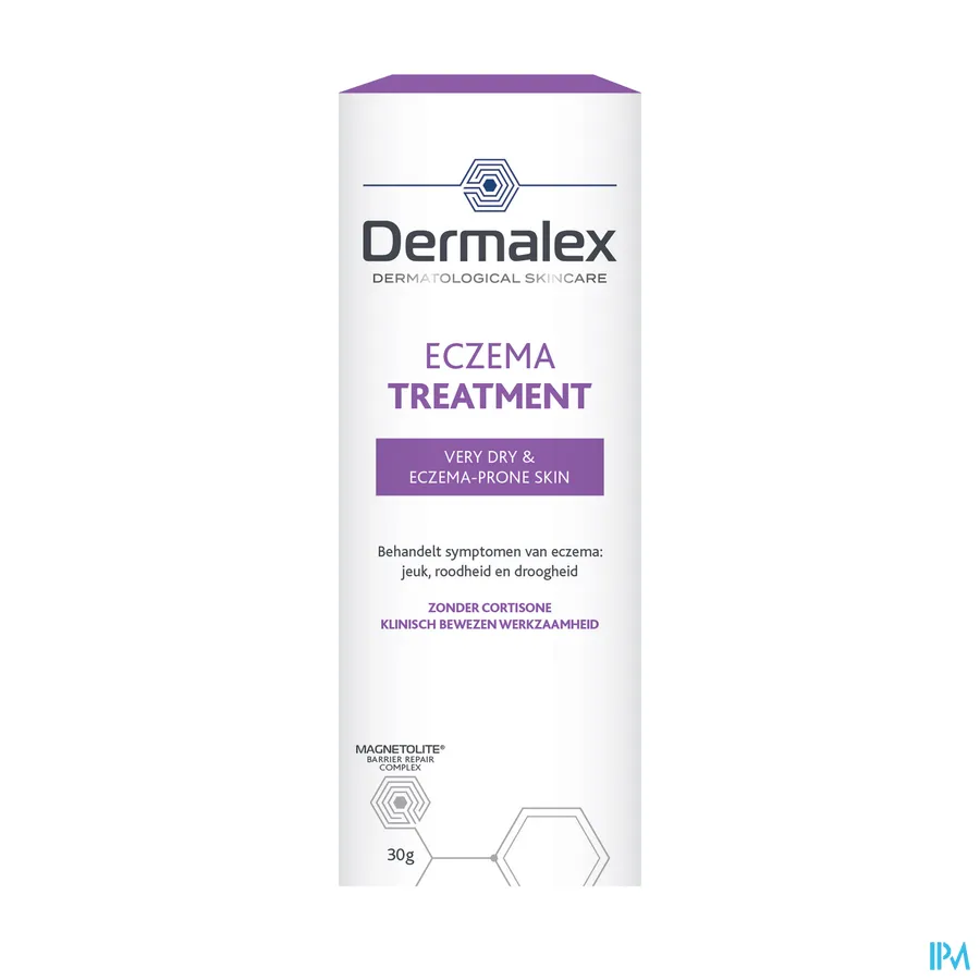 packshot van Dermalex Eczema Behandelingscrème -Behandelt Jeuk, Roodheid en Droogheid- Zonder Cortisone Tube 30 g