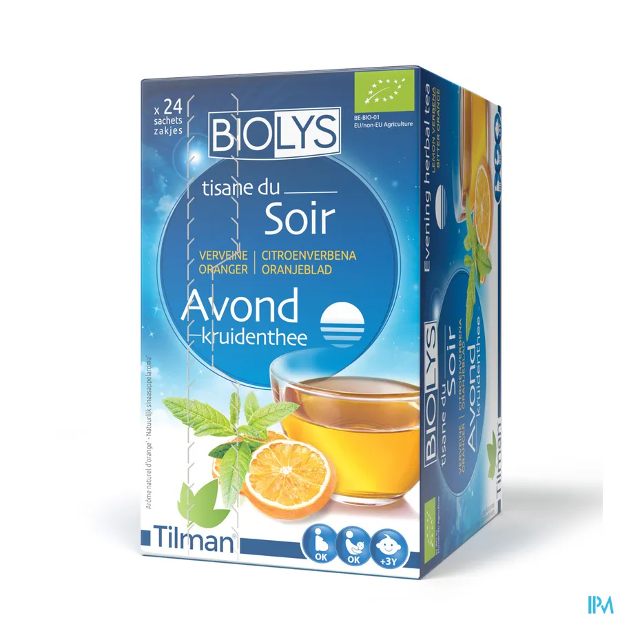 packshot van Tilman Biolys Avond Citroenverbena-Oranjeblad 24 zakjes