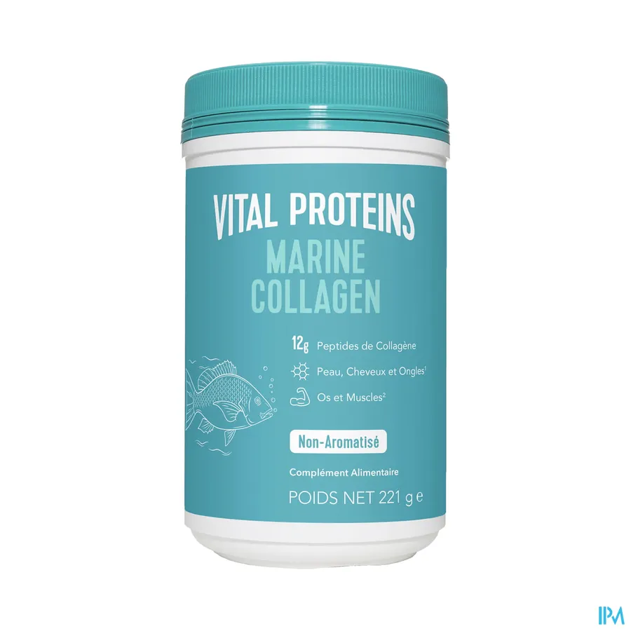 packshot van Vital Proteins 'Marine Collageen' met Neutrale Smaak Pot 221 g