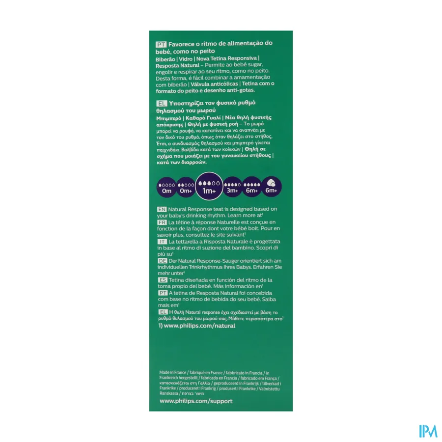 packshot van Philips Avent Natural 3.0 Zuigfles Glas 240 ml