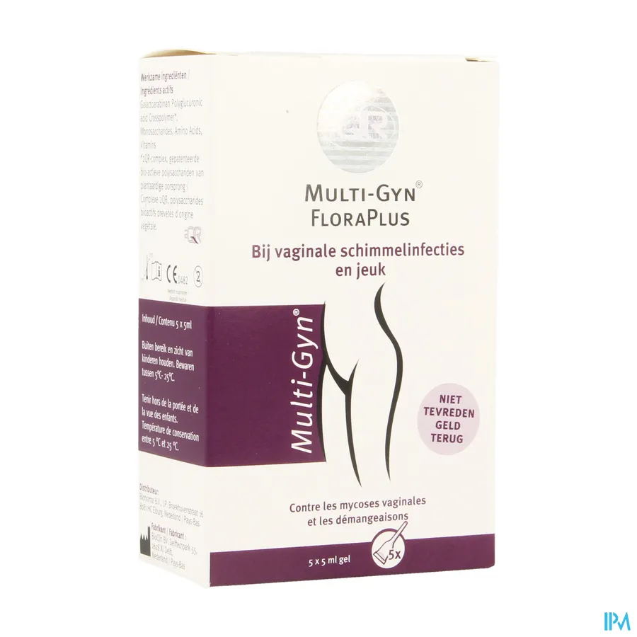 packshot van Multi-Gyn FloraPlus bij Vaginale Schimmelinfecties en Jeuk Gel 5 x 5 ml