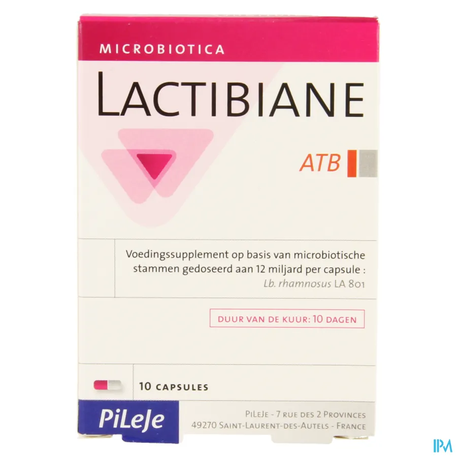 packshot van Lactibiane Atb 10 capsules