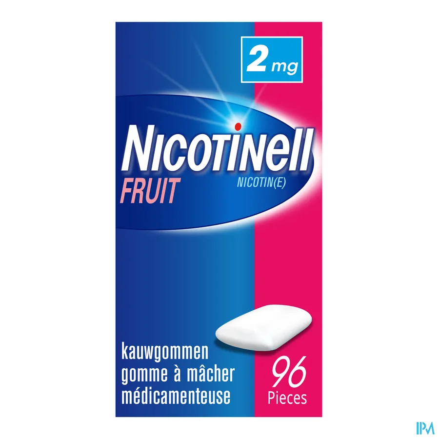 packshot van Nicotinell Fruit 2 mg Kauwgom 96 stuks
