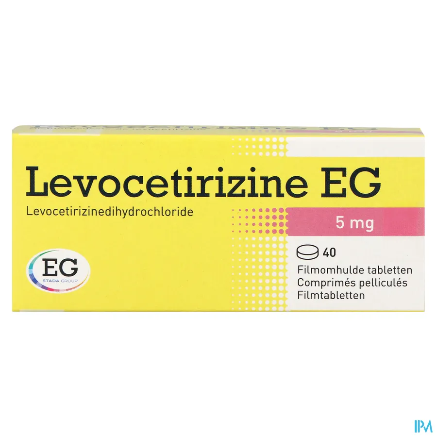 packshot van Levocetirizine EG 5 Mg 40 Tabletten