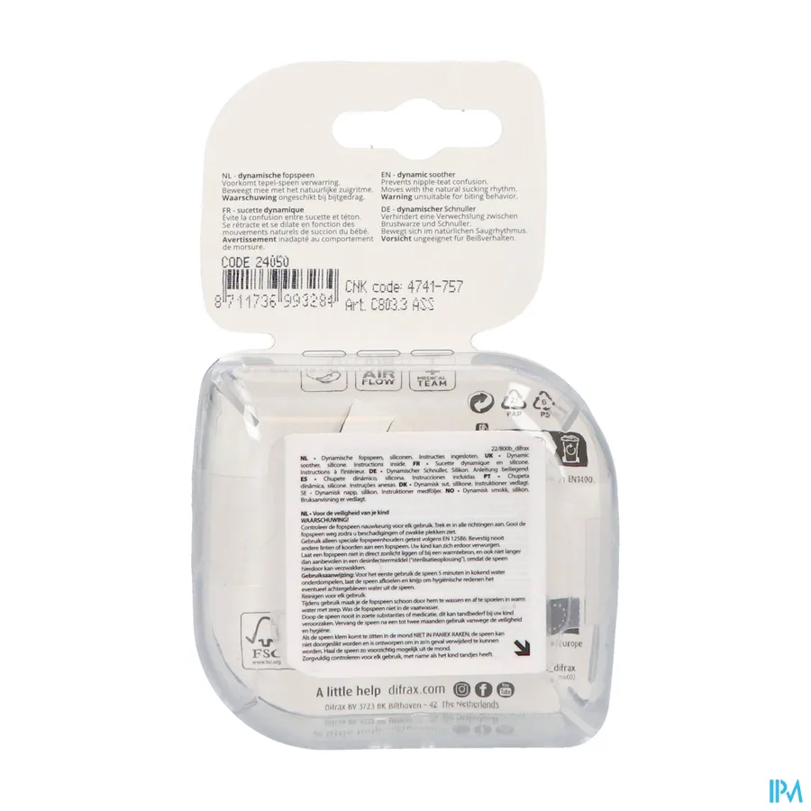 packshot van Difrax Fopspeen Dynamic Botanic 18m+