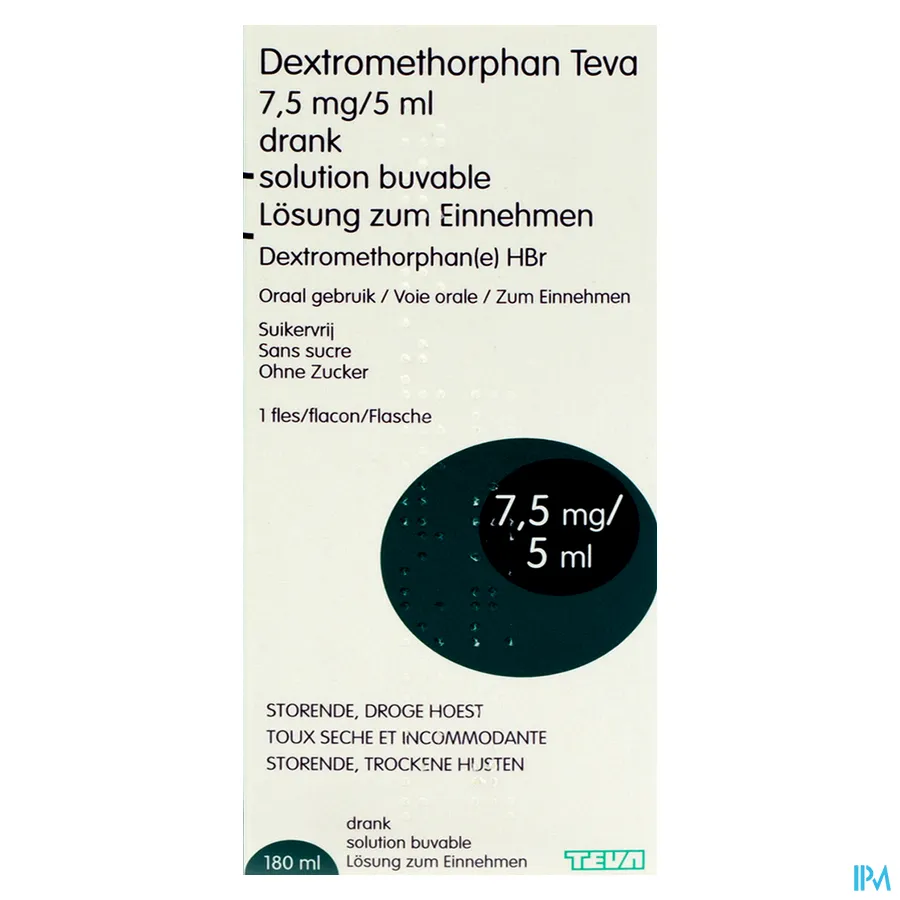 packshot van Teva Dextromethorphan Siroop 150 ml