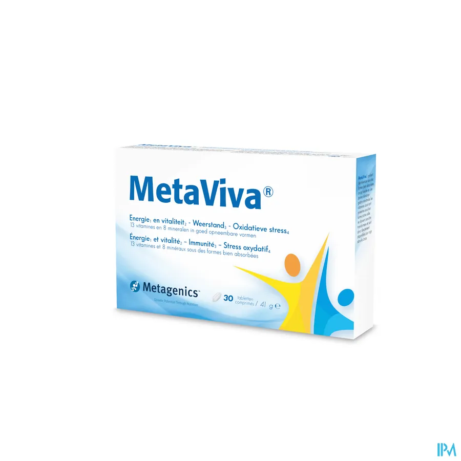 packshot van MetaVita Vitamines en Mineralen voor Energie, Vitaliteit en Weerstand en tegen Oxidatieve Stress 30 Tabletten