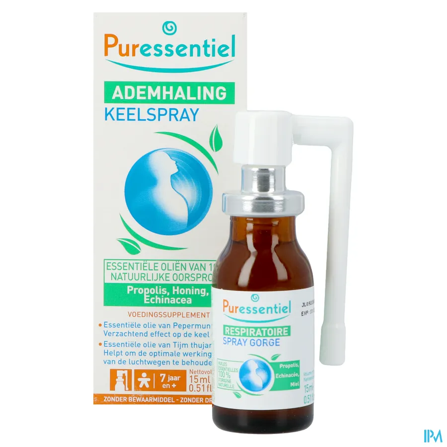 packshot van Puressentiel Ademhaling Keelspray 15 ml