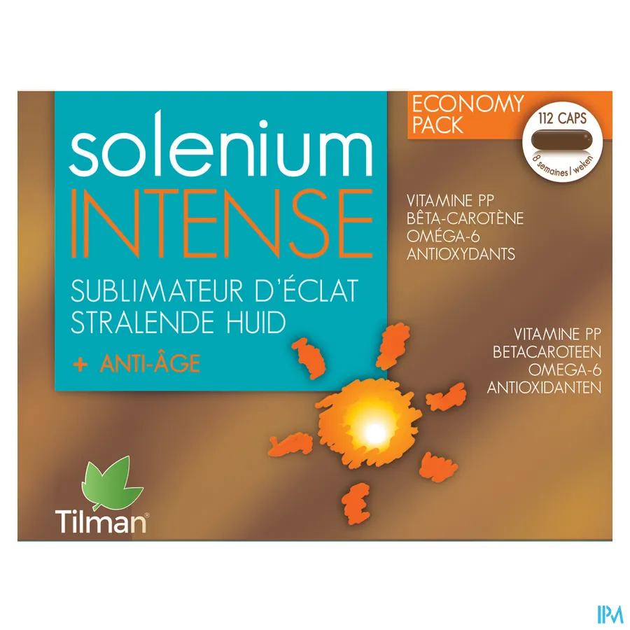 packshot van Solenium Intense voor een Stralende Huid met Anti-Âge-Effect Promo 112 Capsules