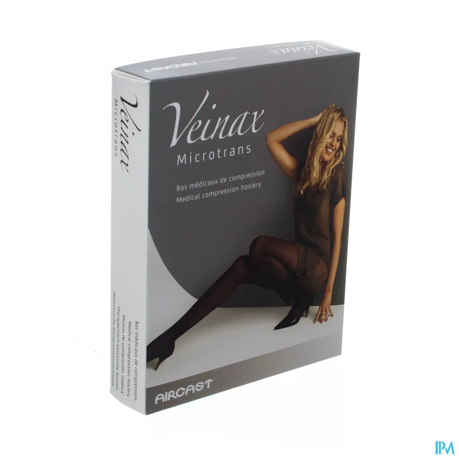 packshot van Veinax Therapeutisch Elastische Kousen 15-20 mmHg Vrouw Kniekous Microfibre Zwart Maat 4L 1 Paar