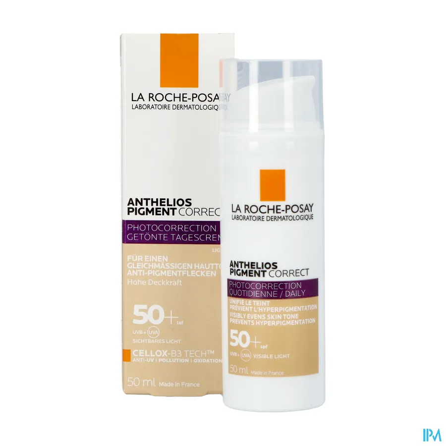 packshot van La Roche-Posay Anthelios Pigment Correct SPF 50+ Getint Light 50 ml