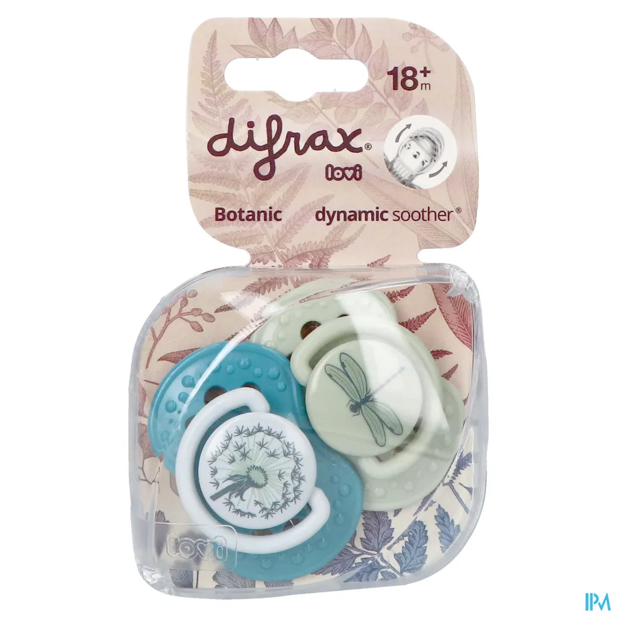 packshot van Difrax Fopspeen Dynamic Botanic 18m+