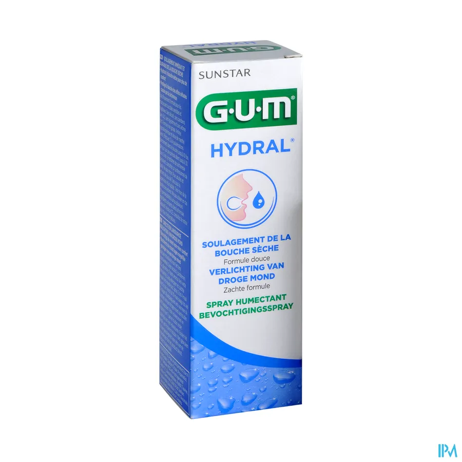 packshot van Gum Hydral Verlichting van Droge Mond Bevochtigingsspray 50 ml