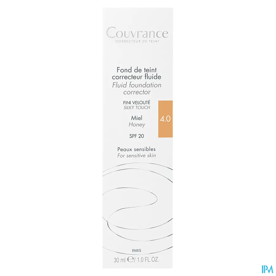 packshot van Avène Couvrance Corrigerende Vloeibare Foundation 4 Miel 30 ml