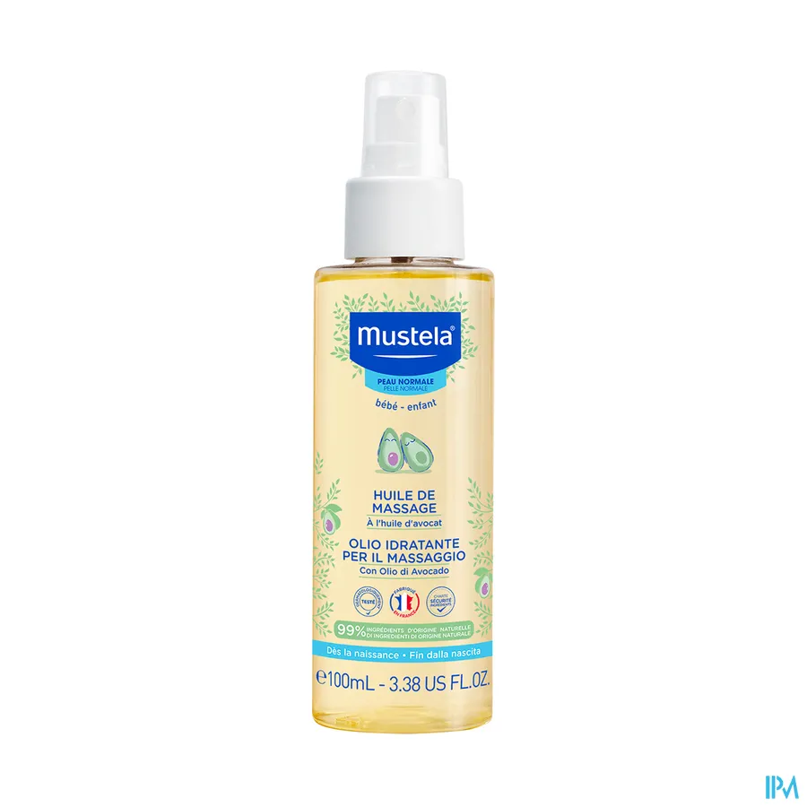 packshot van Mustela Baby en Kind Massage-Olie voor Normale Huid 100 ml