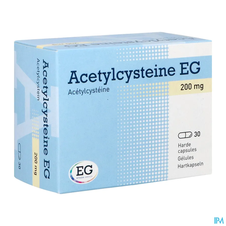packshot van Acetylcysteïne EG 200mg 30 capsules