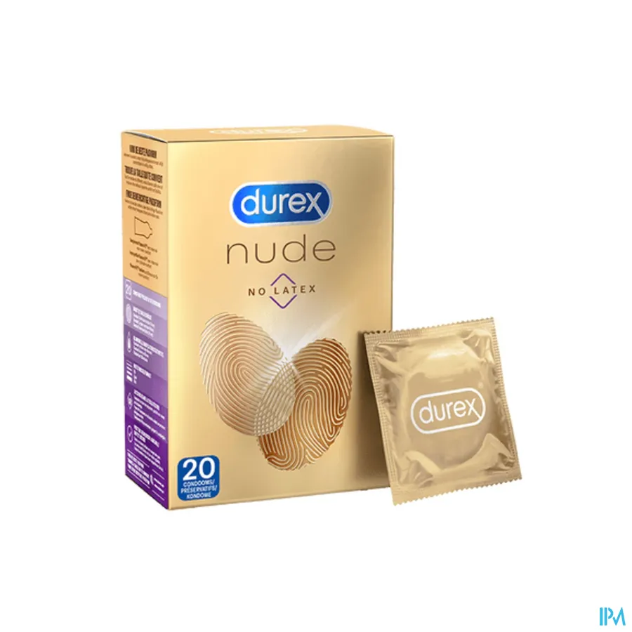 packshot van Durex Nude -No Latex- voor Huid-op-Huid Gevoel 20 Condooms
