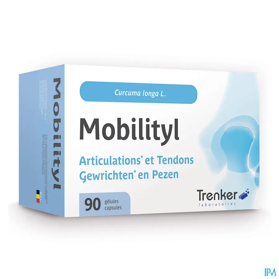 packshot van Mobilityl voor Gewrichtsmobiliteit en Pezen met 475 mg Curcuminoïden en Vluchtige Oliën 90 Capsules