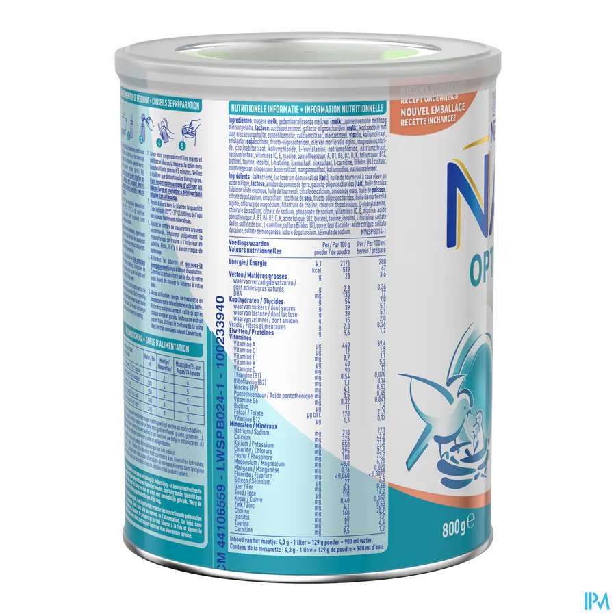 packshot van Nan Verzadiging 1 van 0-6 maanden Pot 800 g