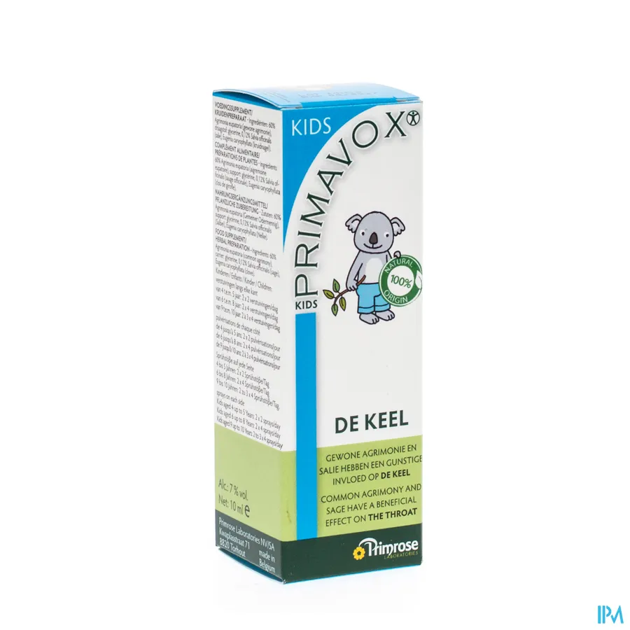 packshot van Primavox Kids Keelspray 10 ml